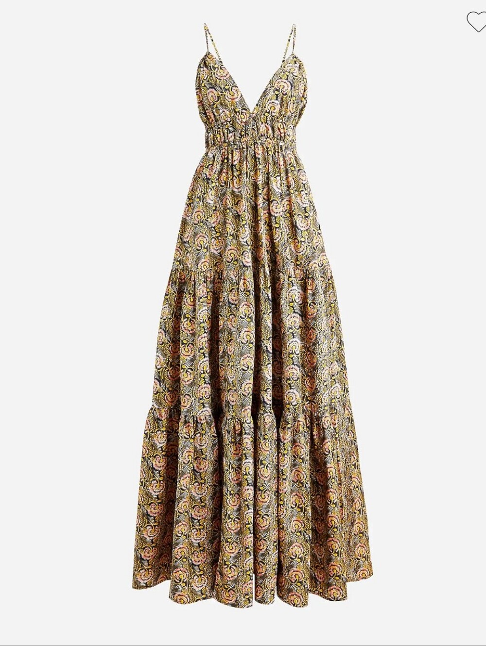 NEW  J.Crew Oahu V-neck tiered dress in dandelion swirl Maxi XS
